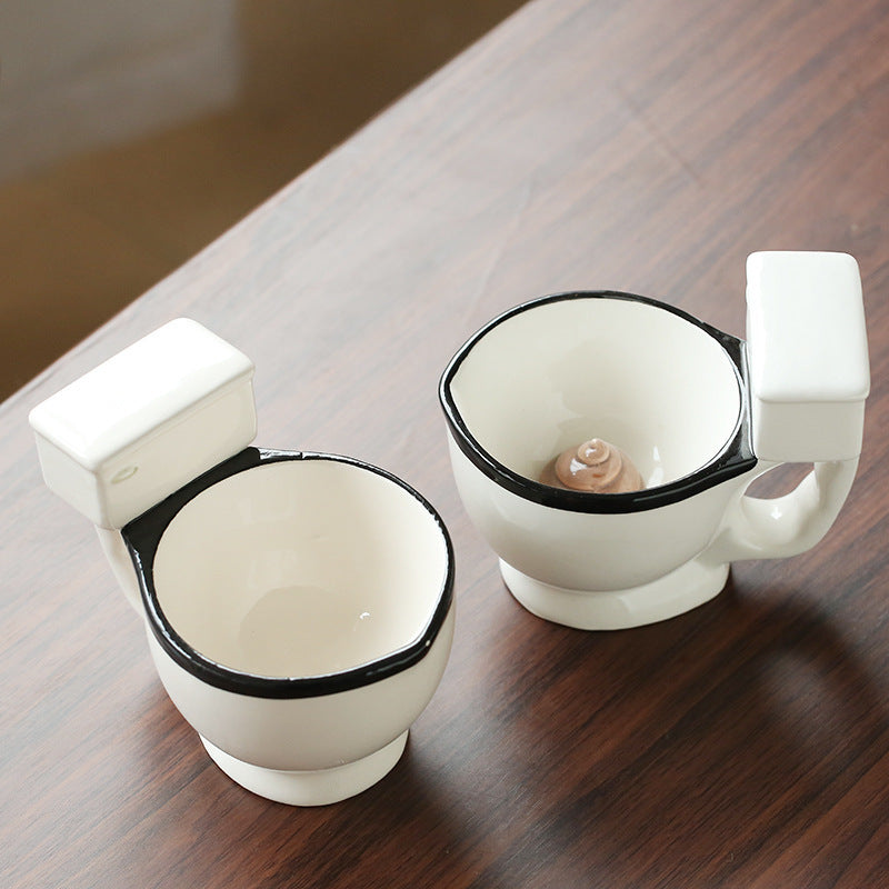 Creative Toilet Mug Ceramic Coffee Mugs with Handgrip. - mugswithamessage