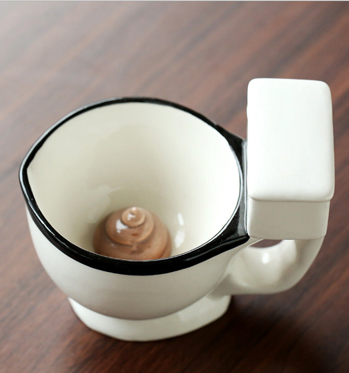Creative Toilet Mug Ceramic Coffee Mugs with Handgrip. - mugswithamessage