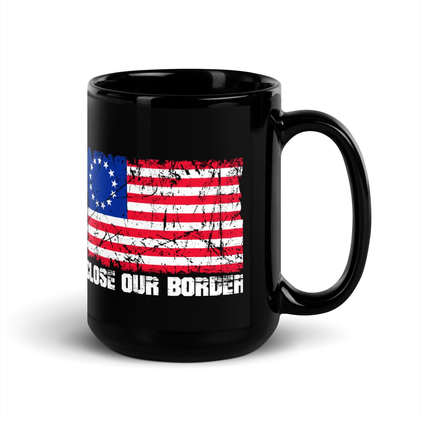 Black Glossy Mug with a Message. - mugswithamessage